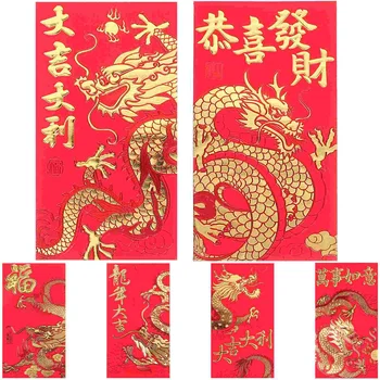Çin Ejderha Yılı Kırmızı Zarflar Yeni Yıl Hediye Kırmızı Cep Zarfı Bahar Festivali Şanslı Para Cep Harçlığı Çanta