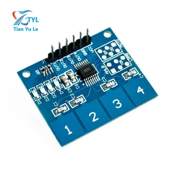 YENİ 4 Kanal Dijital Dokunmatik Sensör Kapasitif anahtar modülü Düğmesi Arduino İçin TTP224