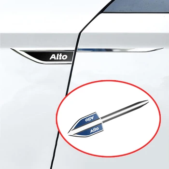 2 ADET Araba Yan Çamurluk Bıçak Sticker Amblem Metal 3D Dekor Bıçak Tarzı araba aksesuarları iç Suzuki ALTO için logo çıkartması