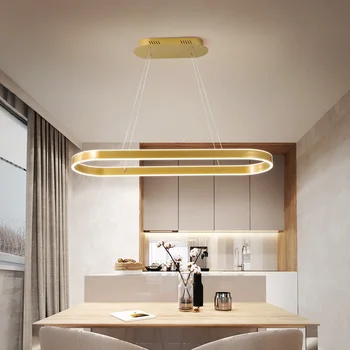 Iskandinav Modern Minimalist oturma odası kolye ışıkları Oval sanat yaratıcı Bar ön büro avize LED atmosferik restoran ışık