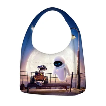 Disney Wall-E Robot Tote Yeniden kullanılabilir omuz çantaları Kadın Rahat Çanta Kızlar Taşınabilir alışveriş çantası Seyahat Çantası