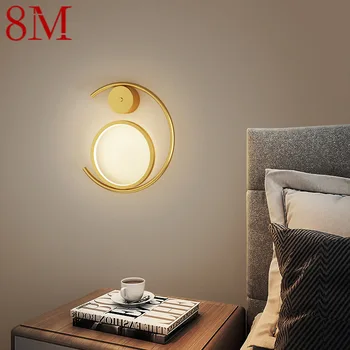 8M Çağdaş basit duvar lambası LED yaratıcı lüks tasarım altın aplik ışık ev oturma odası yatak odası başucu dekor