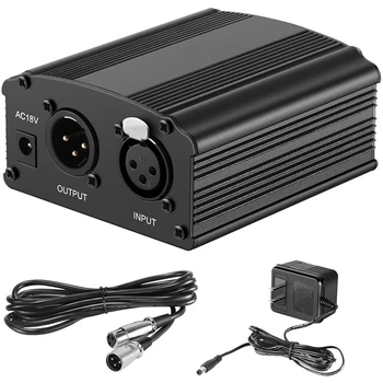 48V Fantom Güç Bm 800 Mikrofon Kaynağı Adaptörü XLR Ses Kablosu Herhangi Bir Müzik kayıt cihazları
