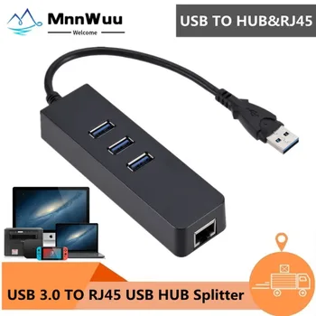 USB Ethernet USB 3.0 RJ45 HUB Ağ Kartı Kablolu 10/100 Mbps Ethernet LAN macbook Adaptörü Dizüstü USB HUB Adaptörü