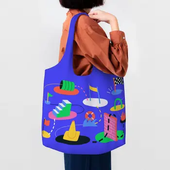Komik Engelleri Aşmak alışveriş çantası Geri Dönüşüm Sokak Mmural Sanat Eldridge Bakkal Tuval Omuz alışveriş çantaları Çanta