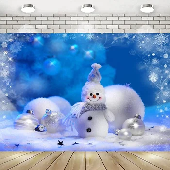 Tatil Noel Arka Plan Fotoğraf Kış Kar Manzara Kardan Adam Arka Planında Mutlu Ev Partisi Dekorasyon İçin Afiş Afiş