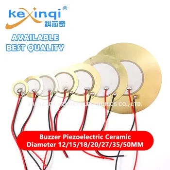 10 ADET Buzzer Piezoelektrik Seramik Gofret Plakaları Yüksek Kaliteli Dia 12/15/18/20/27/35 / 50mm için Tel ile Loudspeake