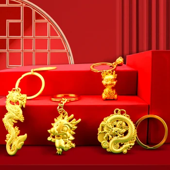 Moda Vintage Çin Ejderha marka anahtarlık ejderha totem muska Erkekler için Kolye Cüzdan Çanta Araba Anahtarı halkalı anahtarlık Düğün Hediyesi