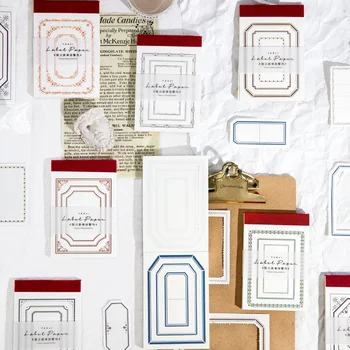 50 adet Yapışkan Notlar vintage edebi minimalist sınır dıy dekoratif destek yazılabilir gözyaşı çoklu stilleri 8 türleri