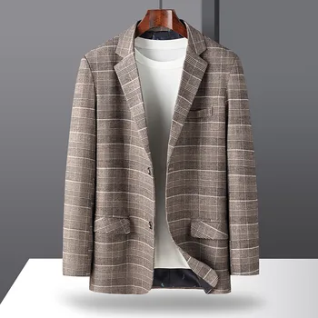 2023 Yüksek Kaliteli Moda Erkek İlkbahar ve Sonbahar Yakışıklı Takım Elbise Trendi Slim fit İngiliz İş günlük giysi Ceket Çoklu 4XL