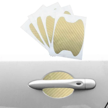 Araba Kapı Kolu Sticker Karbon Fiber Araba Kapı Kupası Koruyucu Araba Kapı Kolu Scratch ProtectorUniversal Çoğu Araba İçin Kolları 4