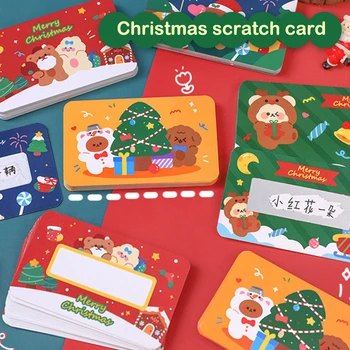 Karikatür Merry Christmas Ödül kazı kazan kartı Film kaplamalı çıkartmalar Etiketleri Kazıyın Noel Çıkartmaları Dıy çocuk İtfa