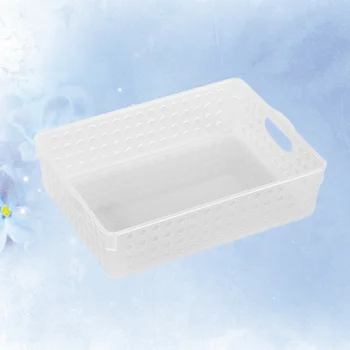4 adet Plastik Saklama Sepeti Masaüstü Oymak Dosya saklama kutu konteyner belge organizatörü Ev Ofis için (Beyaz, Küçük Boy)