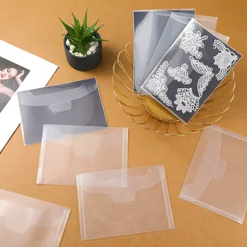 20 Adet Temizle Damga ve Kalıp saklama çantası Açılıp Kapanabilir Depolama Cep Büyük Zarf Kılıf için DIY Scrapbooking Kağıt Kartı