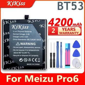 4200mAh Pil için PRO6 BT53 BT 53 Pil Akıllı Cep Telefonu Meizu Meizy PRO 6 için BT53 PRO6s Pro 6S BT53S + Ücretsiz Araç