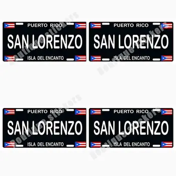 4 parçalı Set Porto Riko Bayrağı San Lorenzo Plaka Araba Boricua Tüm Arabalar için Uygun Off - road Motosiklet Pencere Tampon