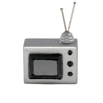 1/12 Dollhouse Minyatür Aksesuarları Mini Reçine Televizyon Simülasyon TV Model Oyuncaklar Bebek için seramik karo