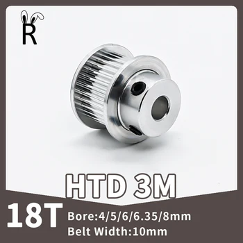 HTD 3M 18 Diş zamanlama kasnağı Delik 4/5/6/6.35/8mm kayışlı kasnak Diş Width10 / 15mm CNC makinesi 3M Dişli 18T Senkron Tekerlekler