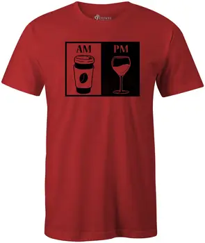 9 Taçlar Tees Sabah Kahve ve Akşam Şarap komik tişört