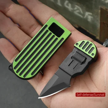 Mini Taşınabilir Açık EDC Doğrudan Bıçak Kamp Taktik Kendini Savunma Aracı Meyve Bıçağı Kutusu Açık Cep USB Bıçak