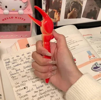 5 ADET Eğlenceli Istakoz Pençe Tükenmez Kalem Kişilik Yengeç Klip Pense Kalem Sevimli Yaratıcı Kore Kırtasiye Ofis Malzemeleri Okul