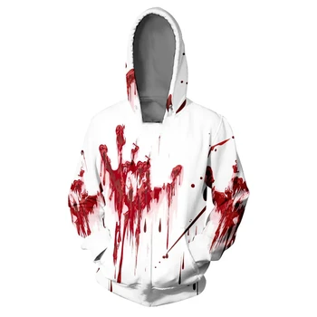Yeni 3D T-shirt, hoodie, sokak giyim, kan sıçradı erkek ve kadın giyim, korku Cadılar Bayramı 3D kazak