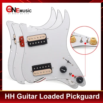 Humbucker Bobin Bölme Pickguard HH Gitar Pickguard Elektro Gitar Pickguard İki Humbucker Yüklü Kablolu Scratchplate