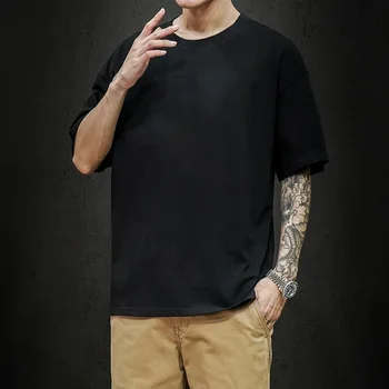 A2903 Yeni Yaz erkek T Shirt 2022 Moda Katı T Shirt Erkek Büyük Boy Hip Hop Kısa Kollu Casual Pamuk Erkek Streetwear