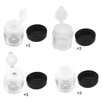 3x Boş Kozmetik Kavanoz Pot Çok Amaçlı Kapaklı Elek Durumda Temizle Taşınabilir Doldurulabilir Kozmetik Kavanoz Göz Farı Losyonu