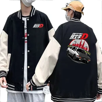 İlk D Japonya Anime Ceketler Erkekler Moda Yarış Drift Araba Kış Giysileri Hip Hop Harajuku Streetwear En İlk D Erkek Ceket