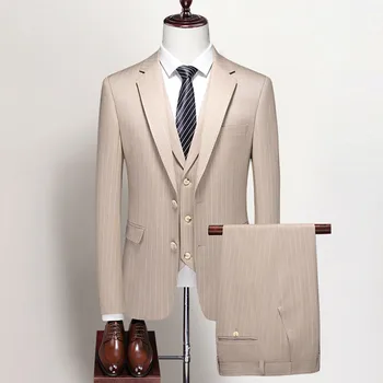 2023 High-end (Blazer+ Yelek + batı pantolon) Moda ve yakışıklı trend butik ince elbise Blazer üç parçalı set S-5XL