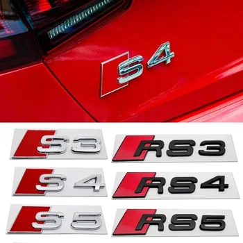 Için S3 S4 S5 S6 S8 RS3 RS4 RS5 RS6 RS8 A3 A4 A5 A6 Araba Sticker Metal Amblemi Otomatik Arka Bagaj Rozet Çıkartması Dekorasyon