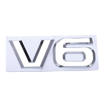 3X Gümüş Ton Metal V6, Etiket, Araba Rozeti / Amblemi