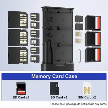 21 İn 1 Taşınabilir Alüminyum SIM Kart Pin Hafıza Kartı saklama kutusu Durumda Telefon Hafıza SIM Kartları İğne Pin Bellek Taşınabilir Ve Hafif