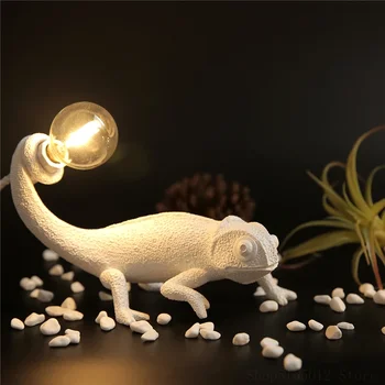 Yeni Çalışma ışığı Kertenkele LED Masa Lambası Modern Reçine Hayvanlar Masa yatak odası için lamba Okuma Lambası Ev Dekor Bukalemun Tatil Hediyeler