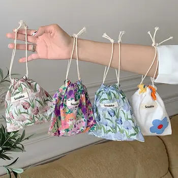 Kawaii Bez Çiçek Seyahat Kozmetik Ruj bozuk para cüzdanı saklama çantası Sevimli Makyaj Çanta Kadın Cüzdan Organizatör Küçük kılıflı çanta