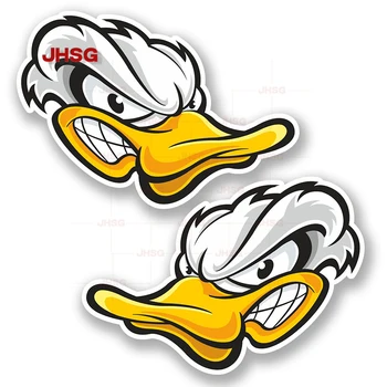 JHSG Kızgın Beyaz Ördek Kafası Komik Karikatür Araba Sticker Çıkartma Tampon Gövde Kamyon Grafik Pegatinas Para Coche