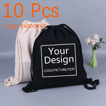 10 ADET İpli keten çantalar Taşınabilir Kadın Spor Spor Çanta Ayakkabı Çanta Elbise Yoga Sırt Çantası Tüm Satış Özel Logo ile Çanta