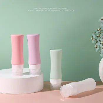 Silikon Kozmetik Dağıtıcı Şişe Seti Toz Geçirmez Banyo Kremi depolama şişesi Açık Seyahat İçin