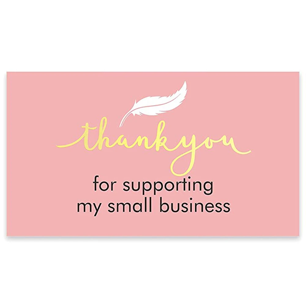 10-30 adet Pembe Teşekkür Kartları Desteklemek İçin Benim Küçük İş Teşekkürler Tebrik Kartları Boş Geri Kartpostal Hediye Mesaj Kartı