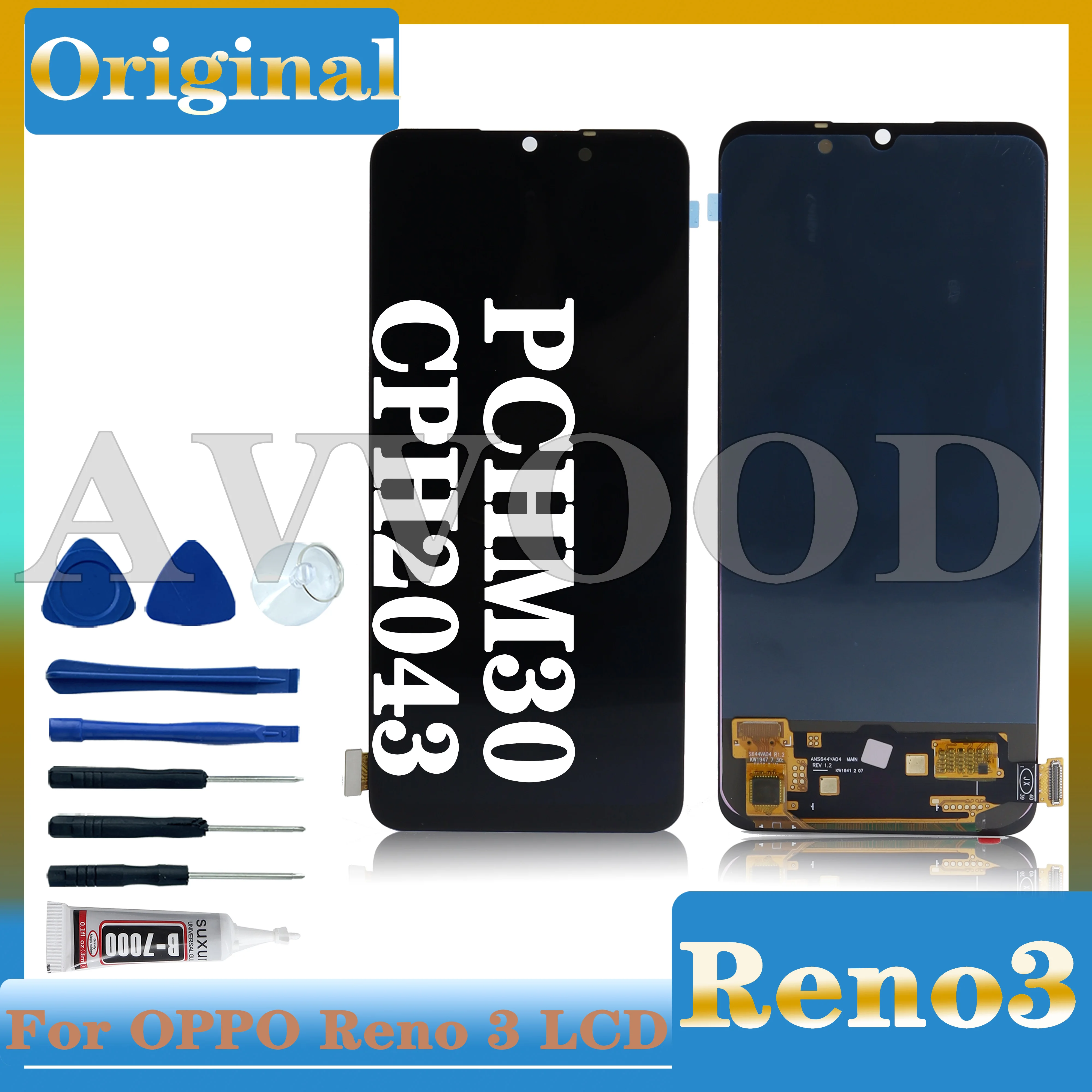 AMOLED OPPO Reno3 CPH2043 lcd ekran Dijital Dokunmatik Ekran için Çerçeve Meclisi ile Oppo Reno3 PCHM30 LCD Ekran Değiştirme